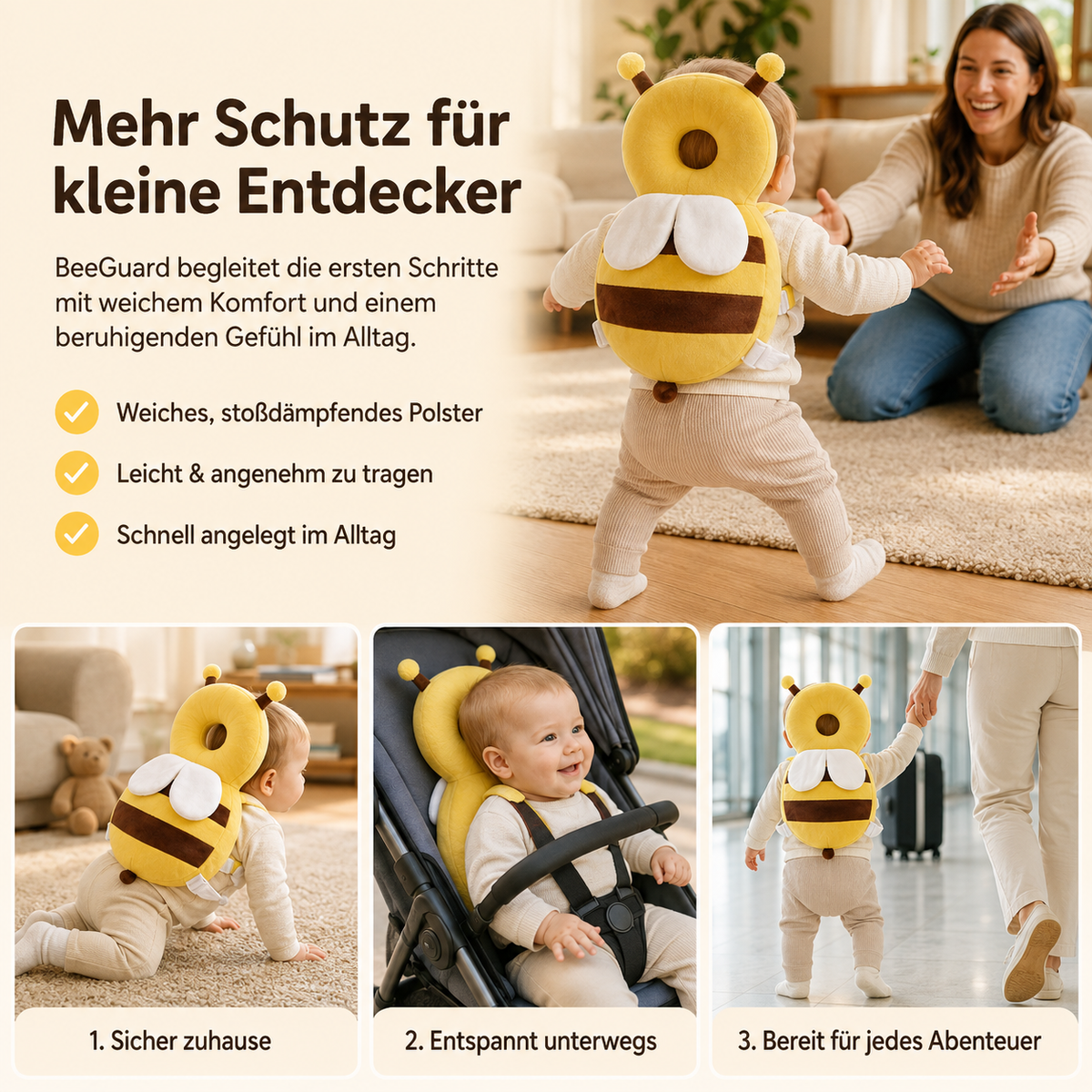 BeeGuard™ – Weiches Schutzkissen für Babys & erste Schritte