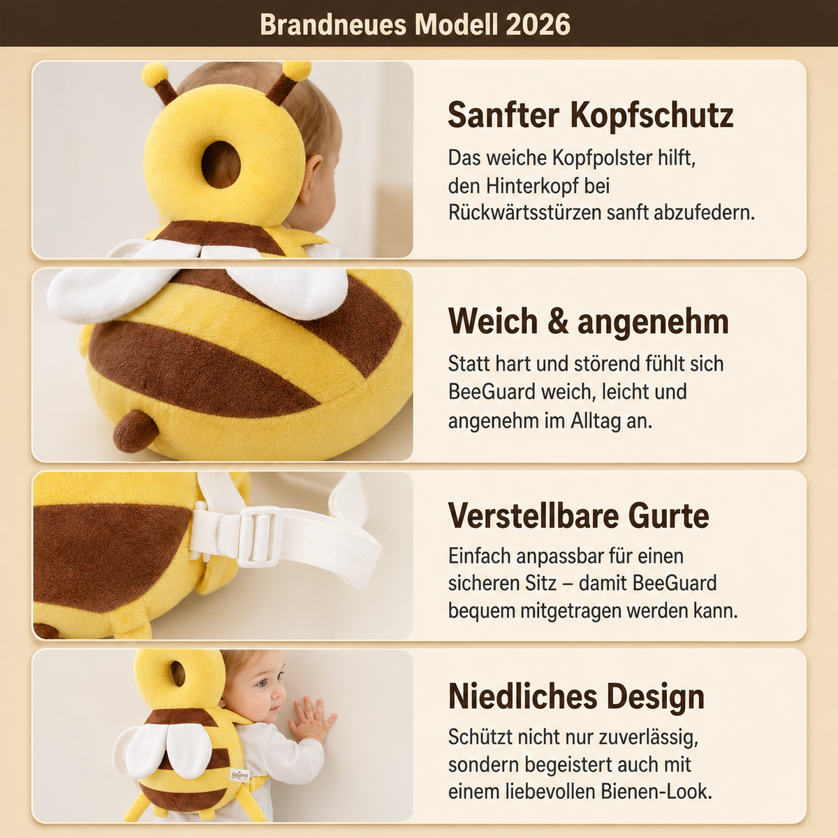 BeeGuard™ – Weiches Schutzkissen für Babys & erste Schritte