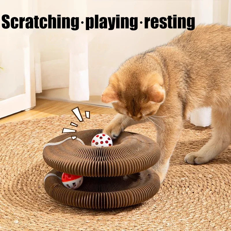 Foldable Cat Scratching Post Corrugated Cardboard Scratching Post Durable And Not Easily Damaged Cat Self-Deprecating Toy.