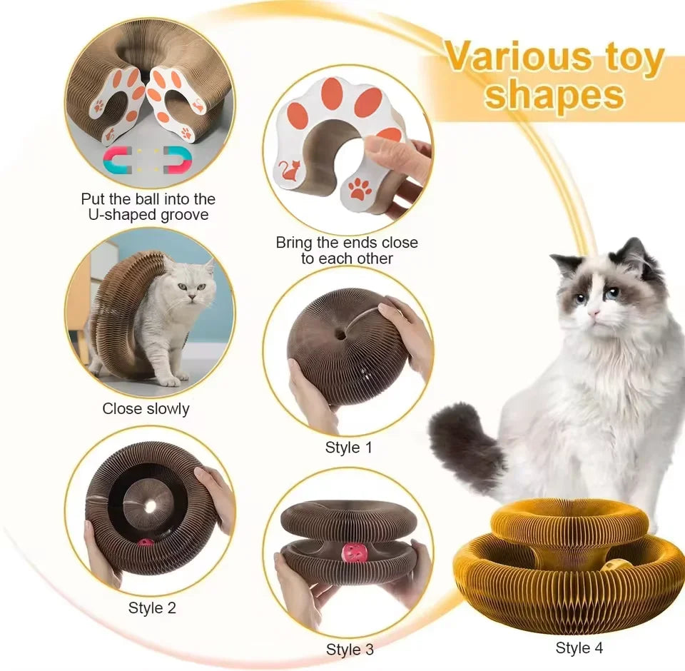 Foldable Cat Scratching Post Corrugated Cardboard Scratching Post Durable And Not Easily Damaged Cat Self-Deprecating Toy.