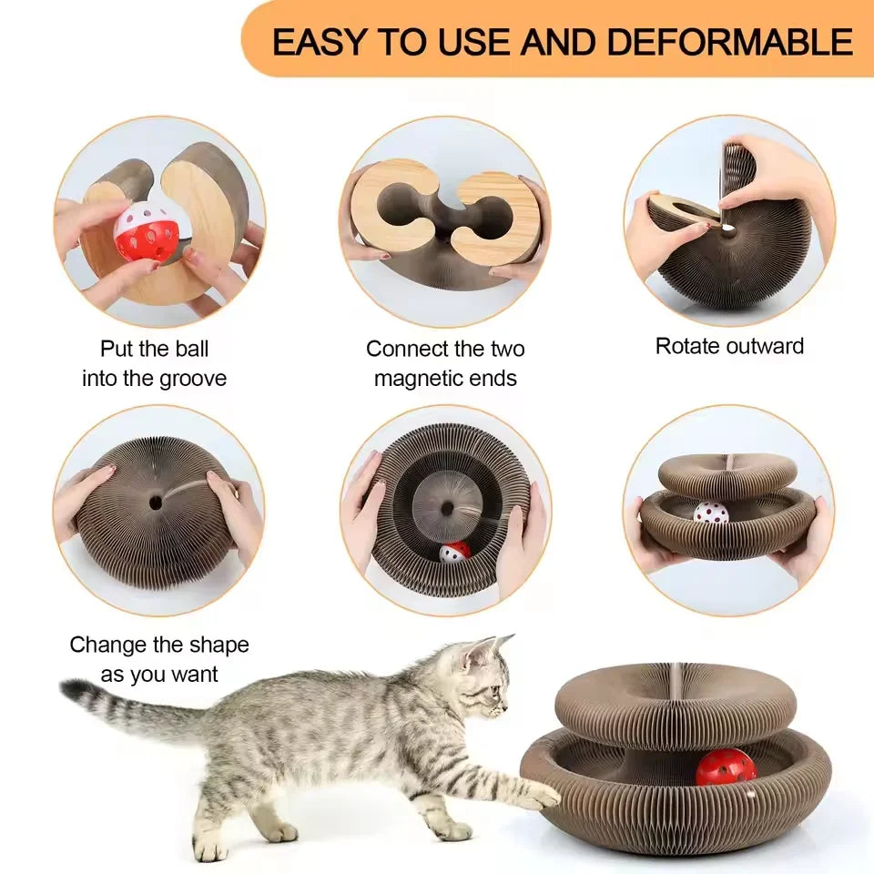 Foldable Cat Scratching Post Corrugated Cardboard Scratching Post Durable And Not Easily Damaged Cat Self-Deprecating Toy.